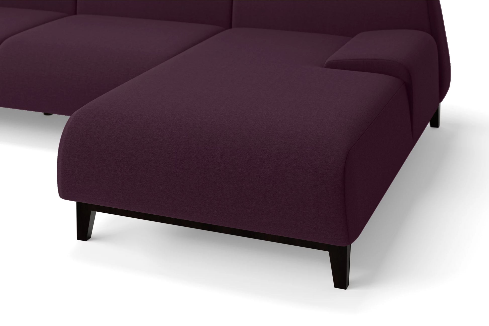 Pavia 3 Seater Left Hand Facing Chaise Lounge Corner Sofa Purple Linen Fabric