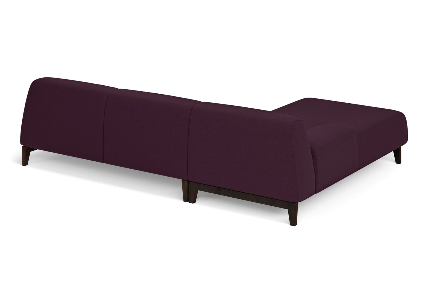 Pavia 3 Seater Left Hand Facing Chaise Lounge Corner Sofa Purple Linen Fabric