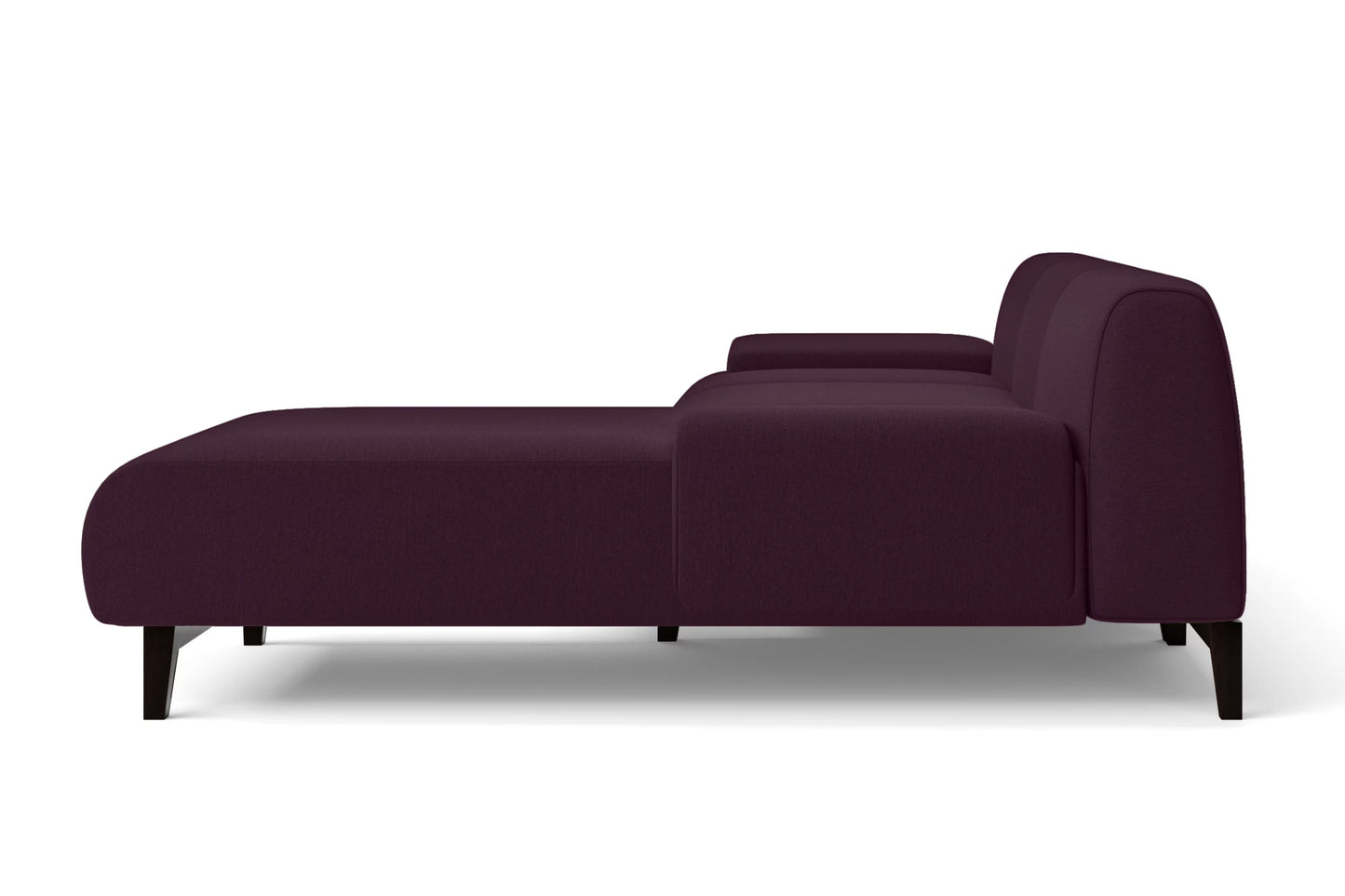 Pavia 3 Seater Left Hand Facing Chaise Lounge Corner Sofa Purple Linen Fabric