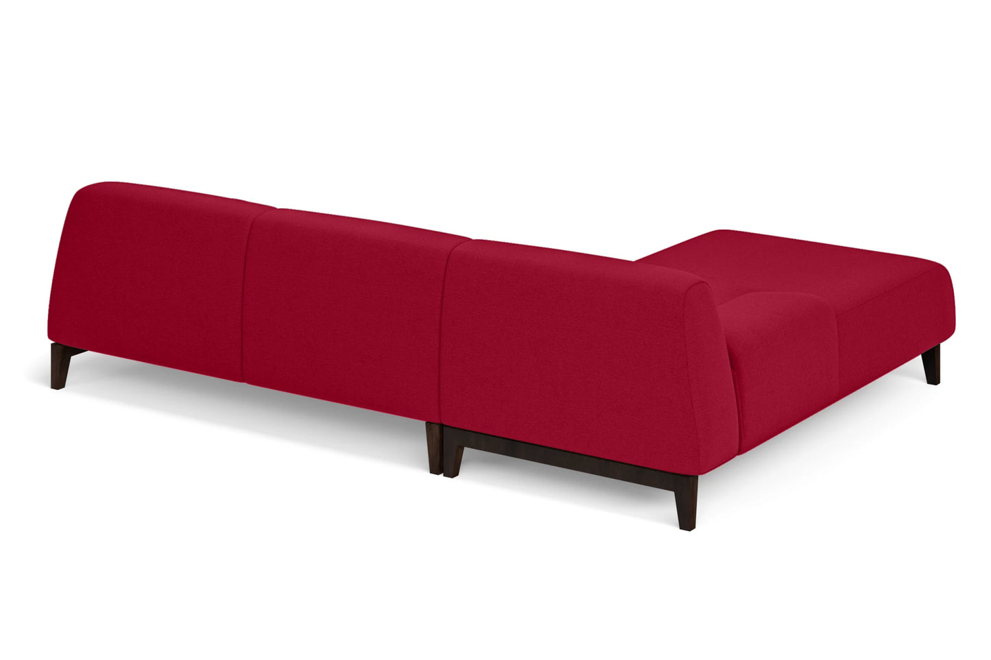 Pavia 3 Seater Left Hand Facing Chaise Lounge Corner Sofa Red Linen Fabric