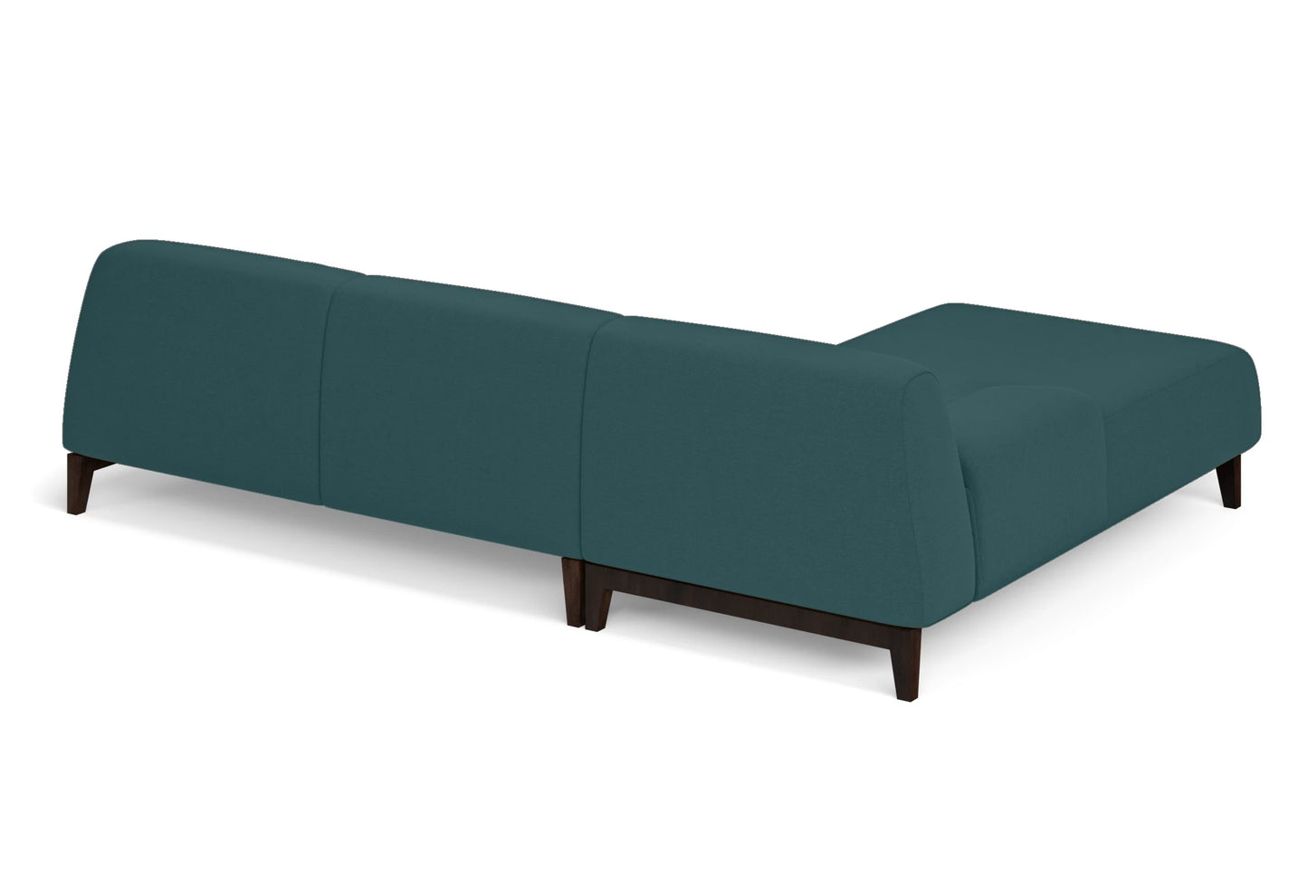 Pavia 3 Seater Left Hand Facing Chaise Lounge Corner Sofa Teal Linen Fabric