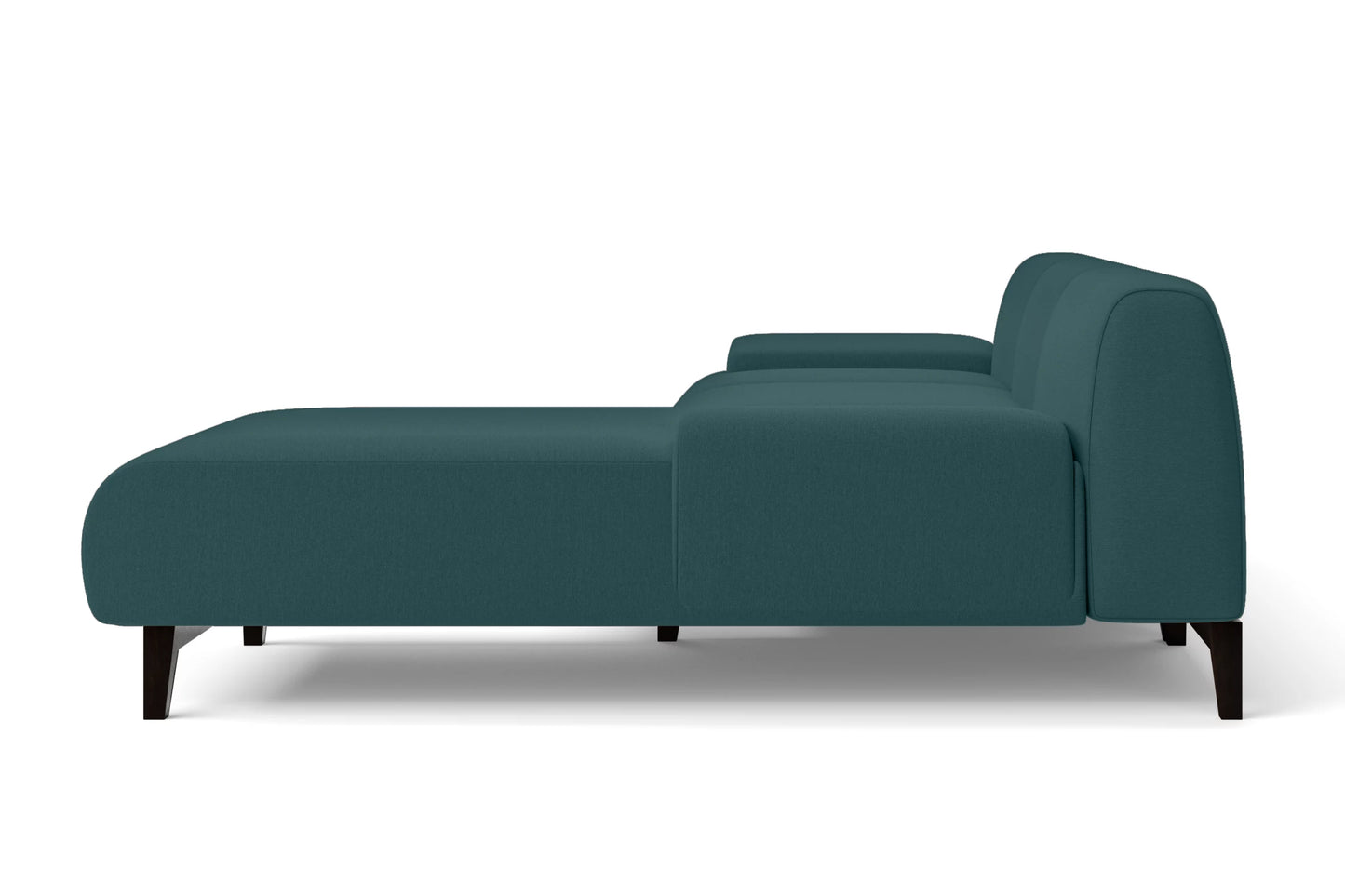 Pavia 3 Seater Left Hand Facing Chaise Lounge Corner Sofa Teal Linen Fabric