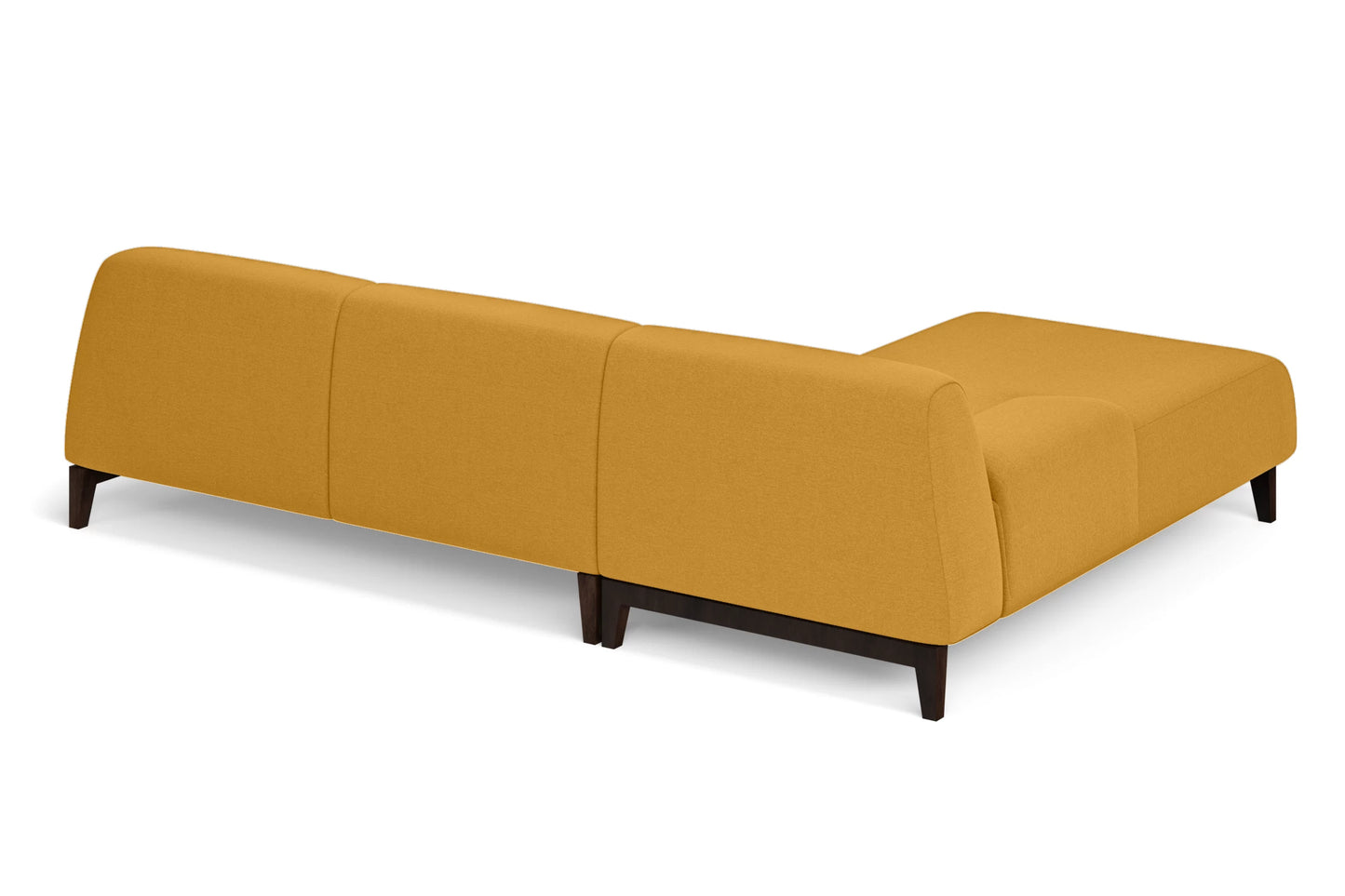 Pavia 3 Seater Left Hand Facing Chaise Lounge Corner Sofa Yellow Linen Fabric