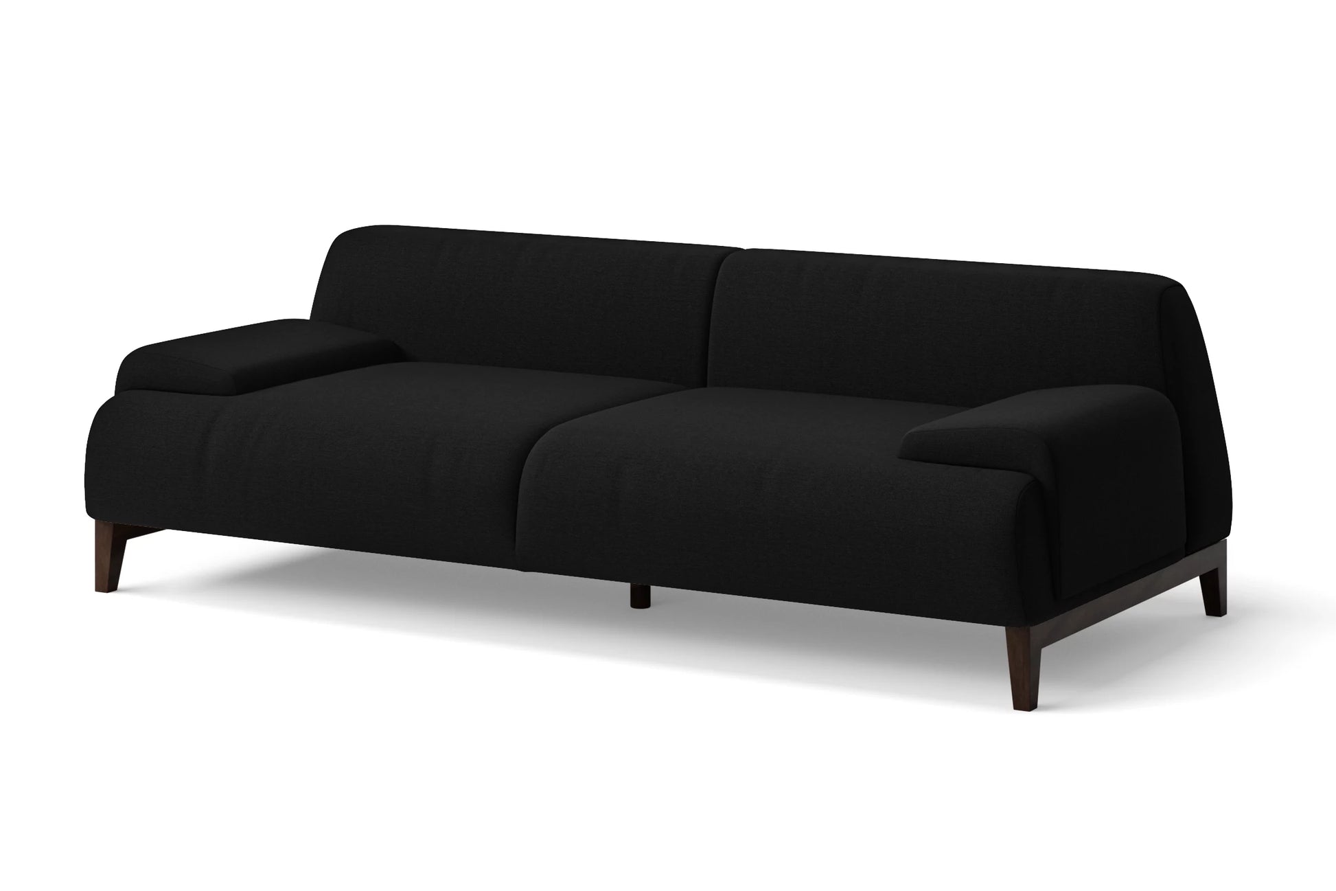 Pavia 3 Seater Sofa Black Linen Fabric