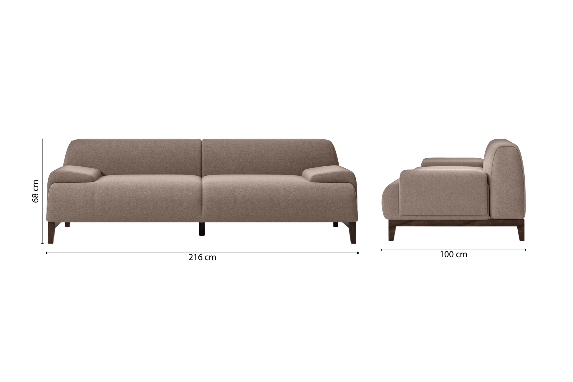 Pavia 3 Seater Sofa Caramel Linen Fabric