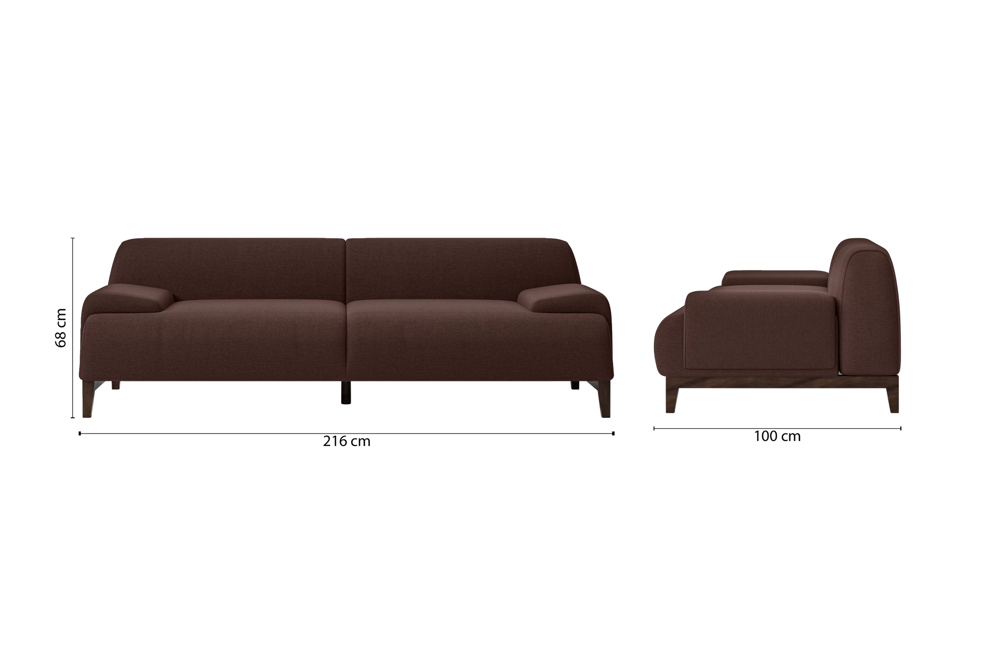 Pavia 3 Seater Sofa Coffee Brown Linen Fabric