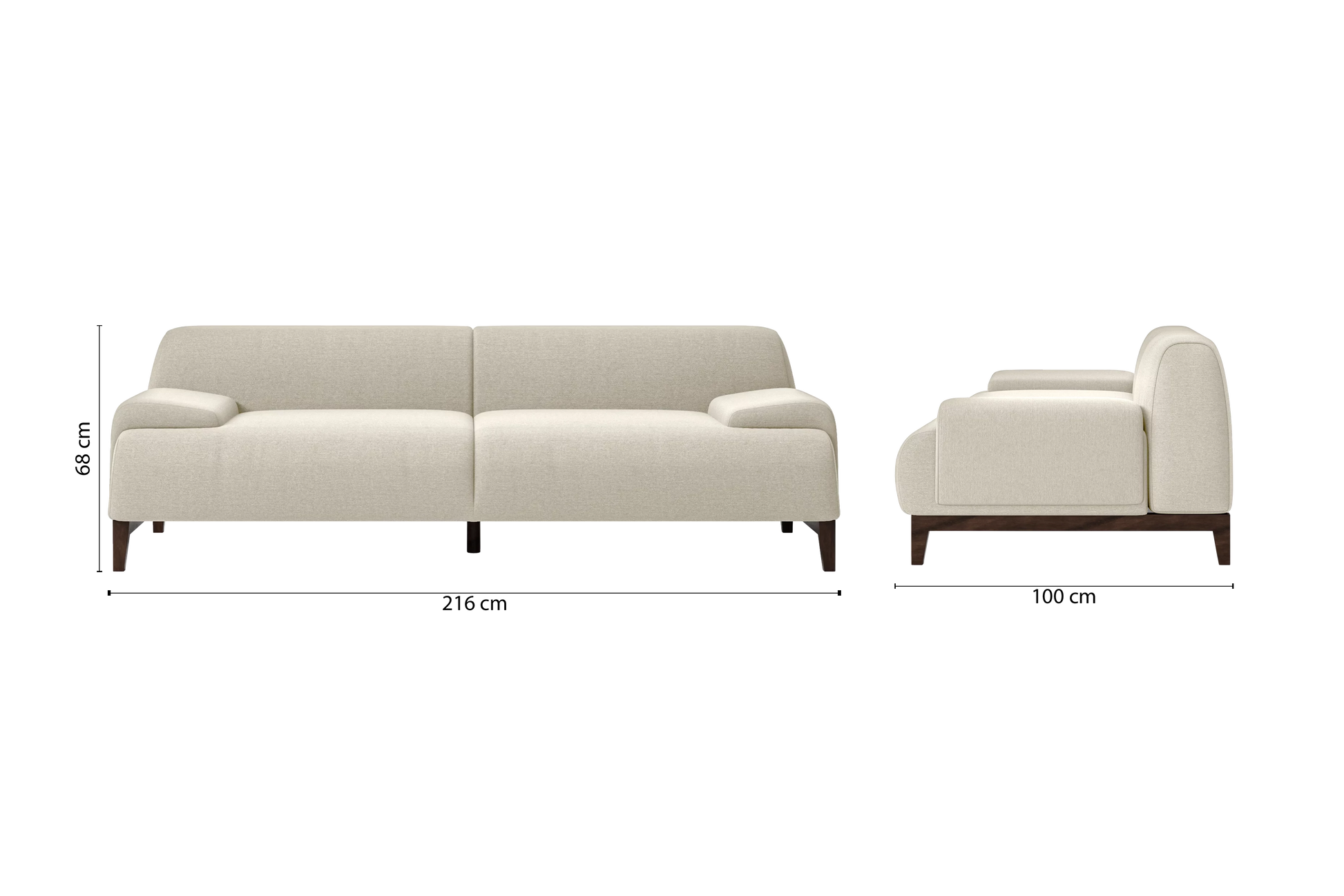 Pavia 3 Seater Sofa Cream Linen Fabric