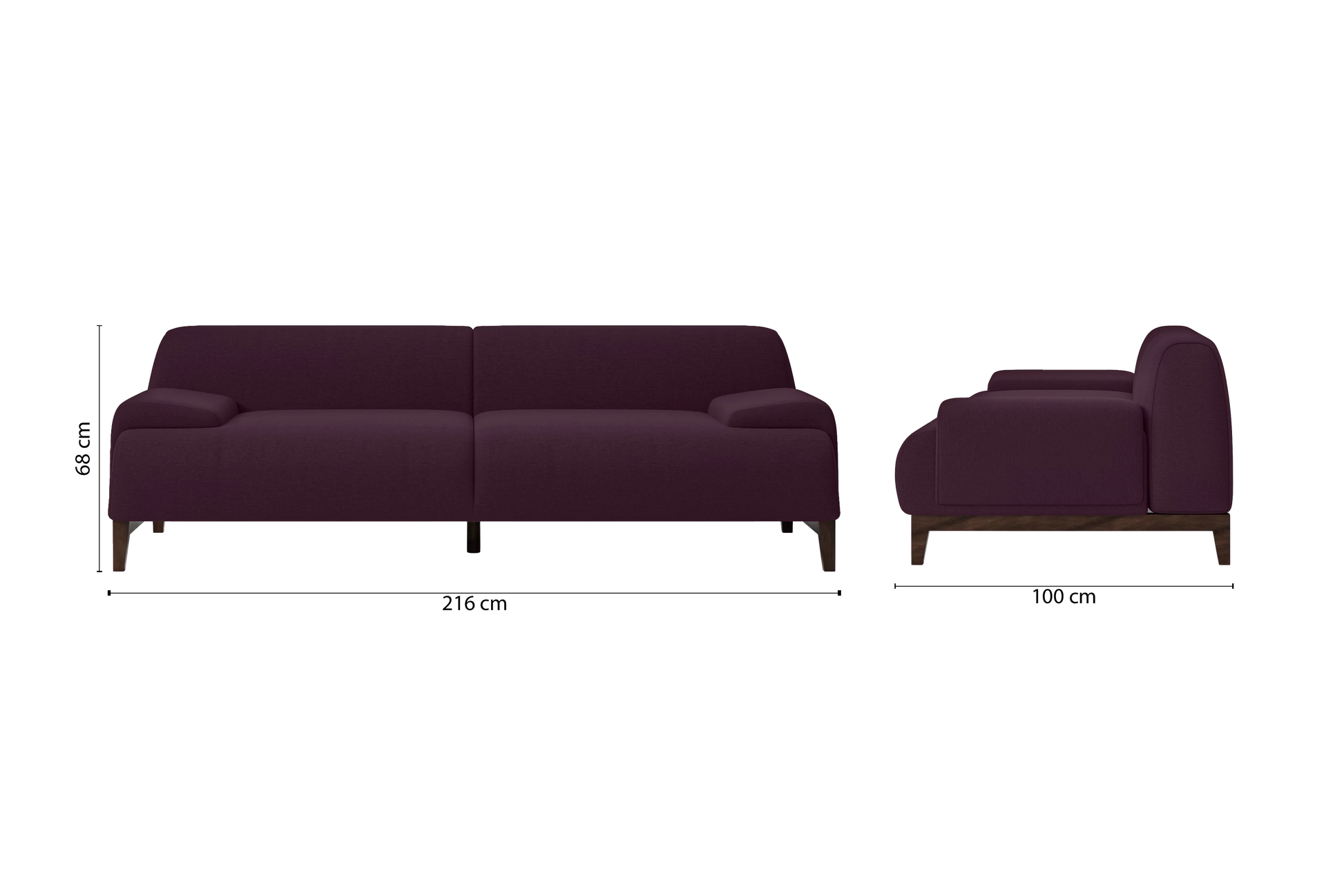 Pavia 3 Seater Sofa Purple Linen Fabric