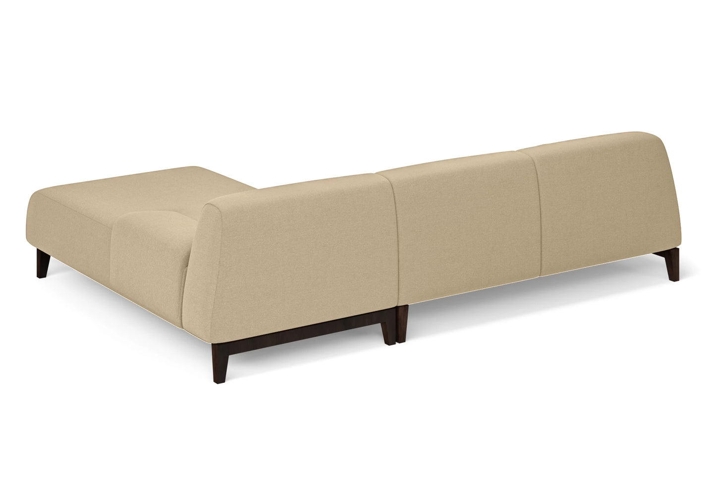 Pavia 3 Seater Right Hand Facing Chaise Lounge Corner Sofa Beige Linen Fabric