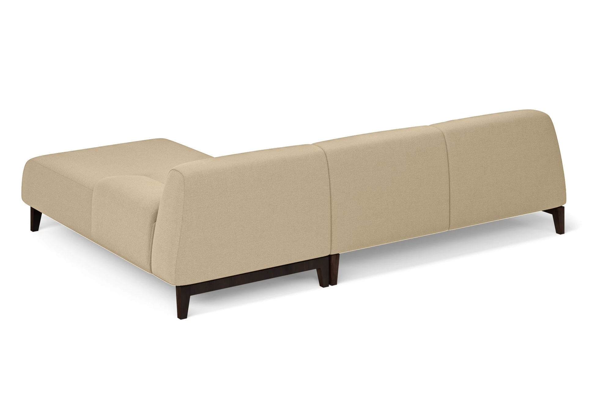 Pavia 3 Seater Right Hand Facing Chaise Lounge Corner Sofa Beige Linen Fabric