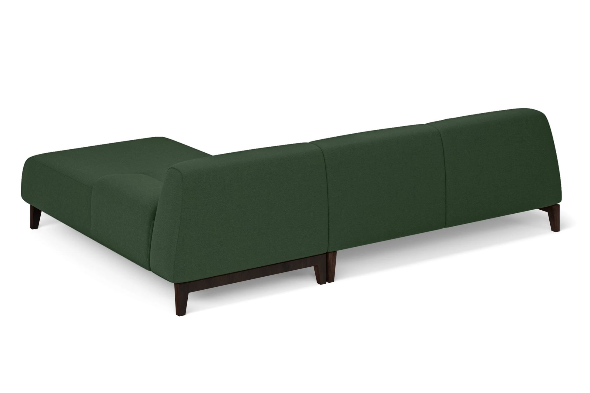 Pavia 3 Seater Right Hand Facing Chaise Lounge Corner Sofa Forest Green Linen Fabric