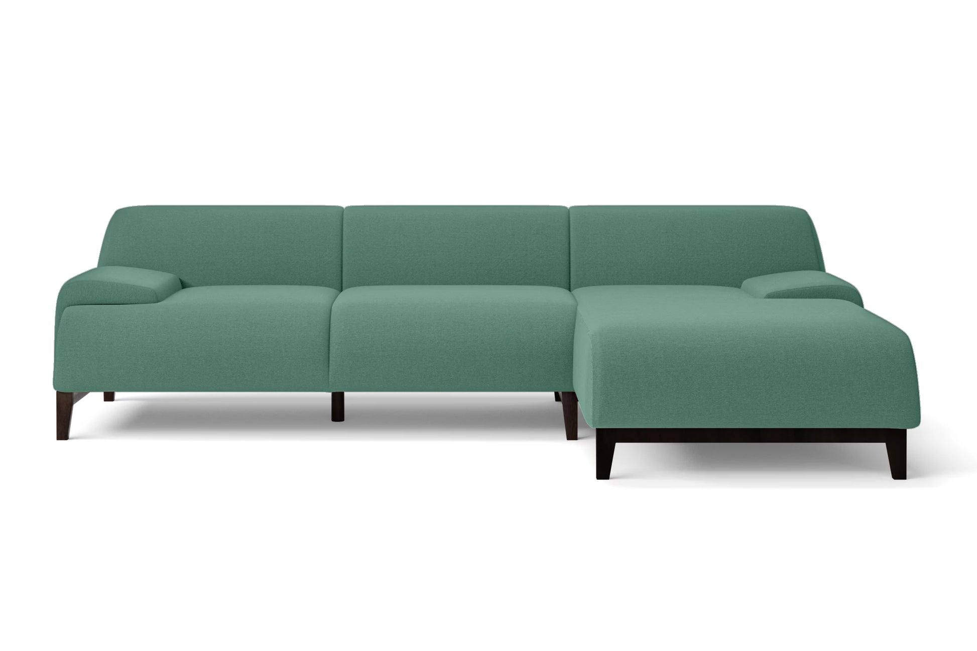 Pavia 3 Seater Right Hand Facing Chaise Lounge Corner Sofa Mint Green Linen Fabric