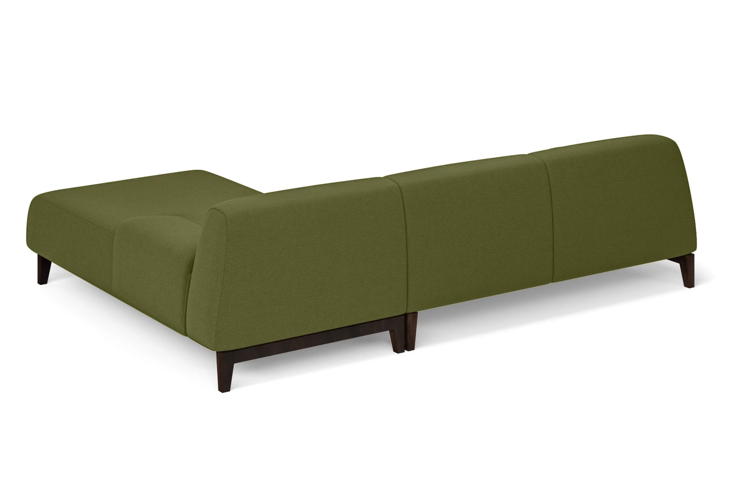 Pavia 3 Seater Right Hand Facing Chaise Lounge Corner Sofa Olive Linen Fabric