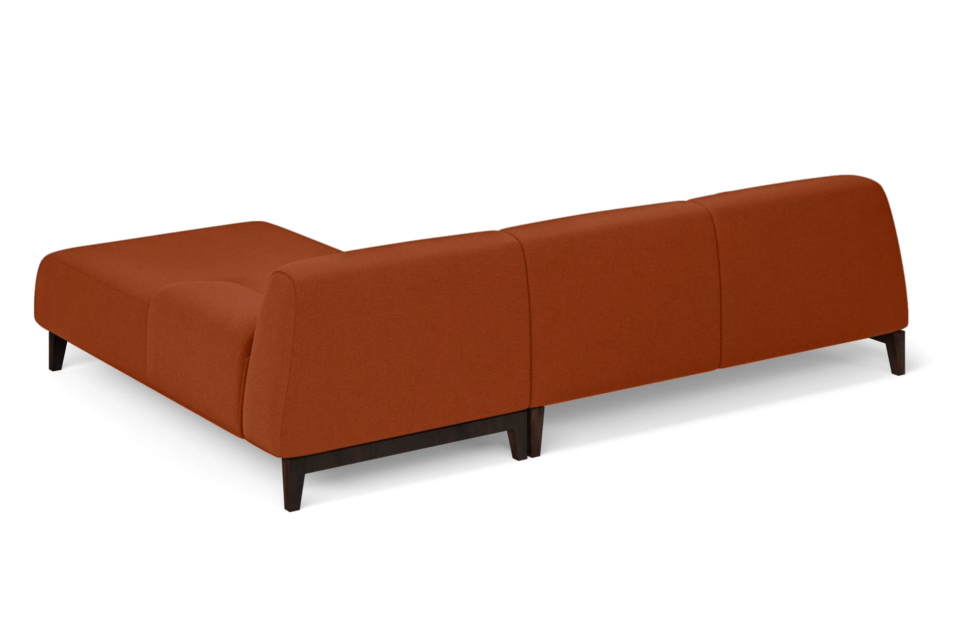 Pavia 3 Seater Right Hand Facing Chaise Lounge Corner Sofa Orange Linen Fabric