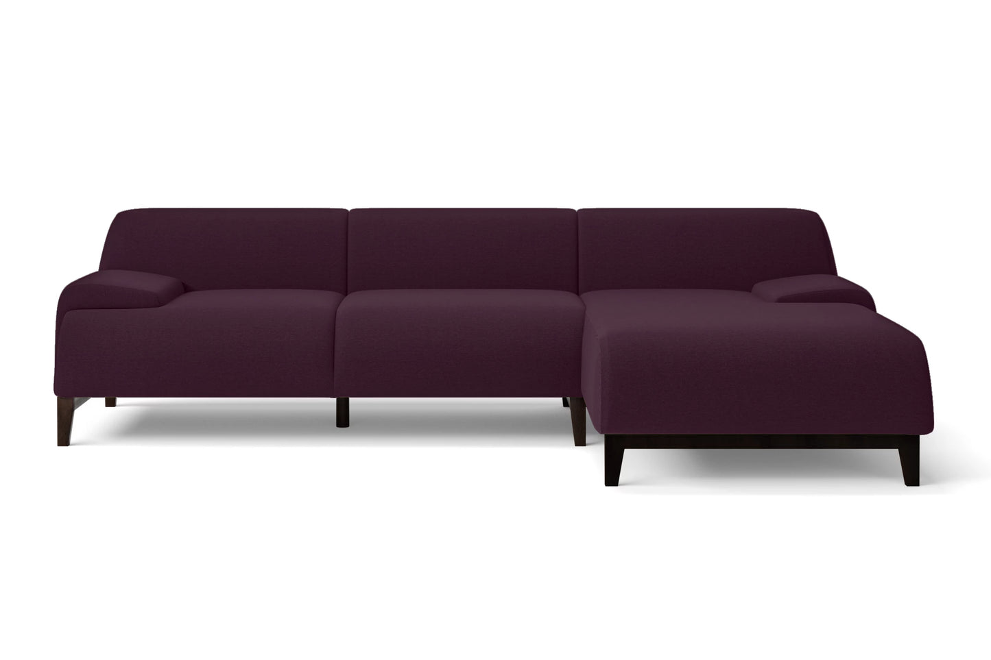 Pavia 3 Seater Right Hand Facing Chaise Lounge Corner Sofa Purple Linen Fabric