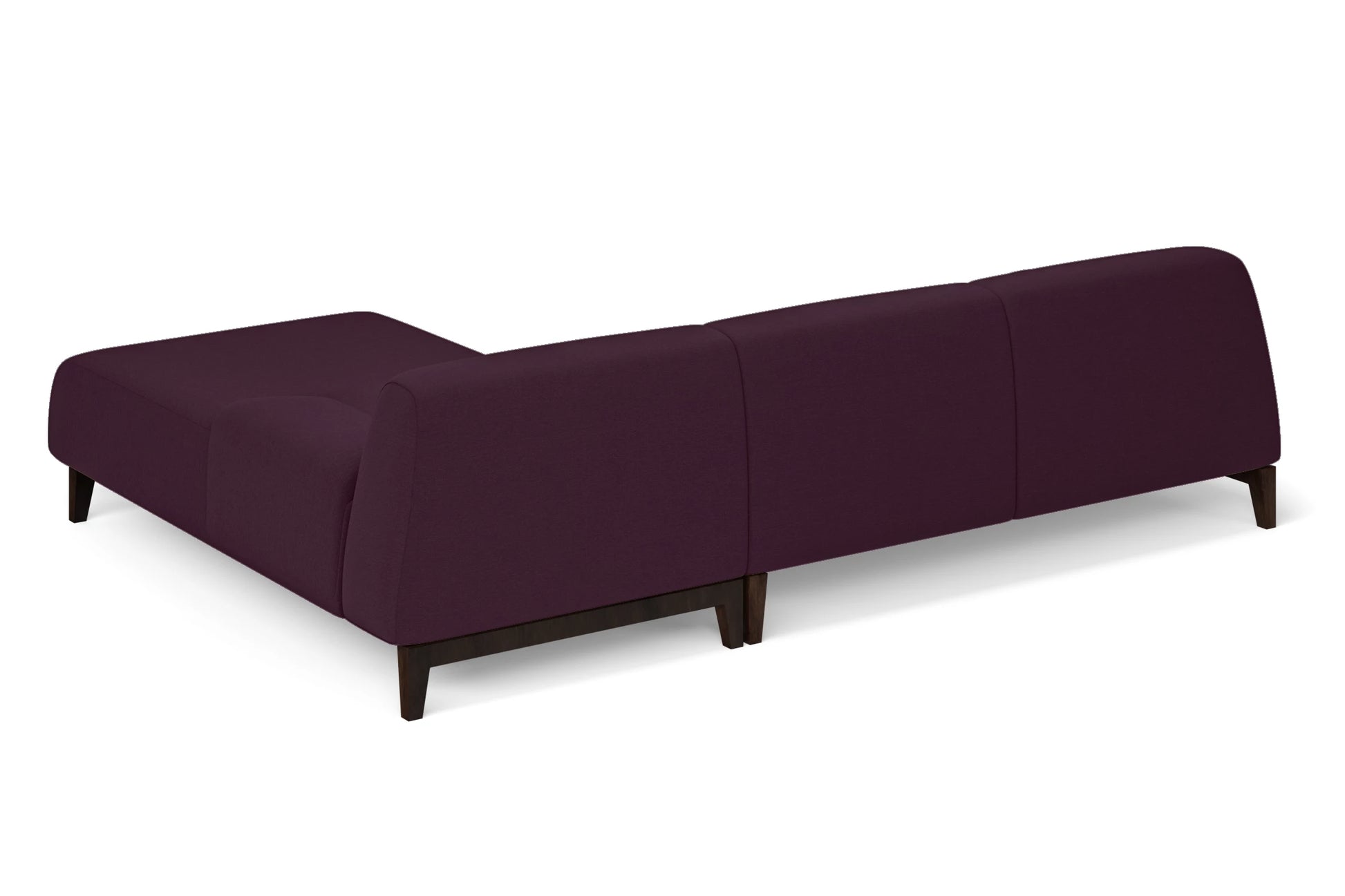 Pavia 3 Seater Right Hand Facing Chaise Lounge Corner Sofa Purple Linen Fabric