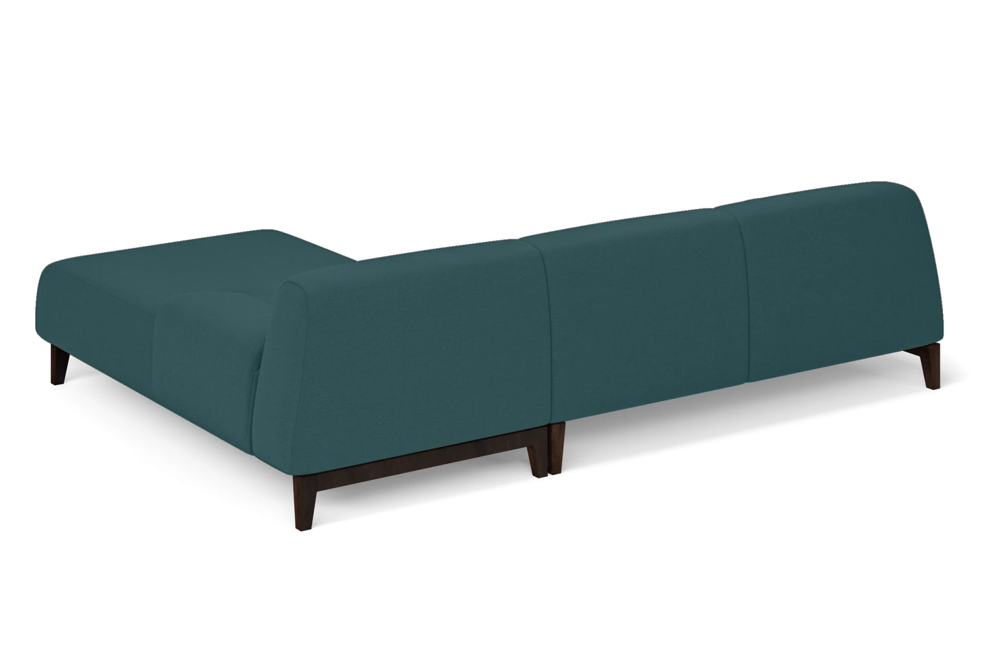 Pavia 3 Seater Right Hand Facing Chaise Lounge Corner Sofa Teal Linen Fabric