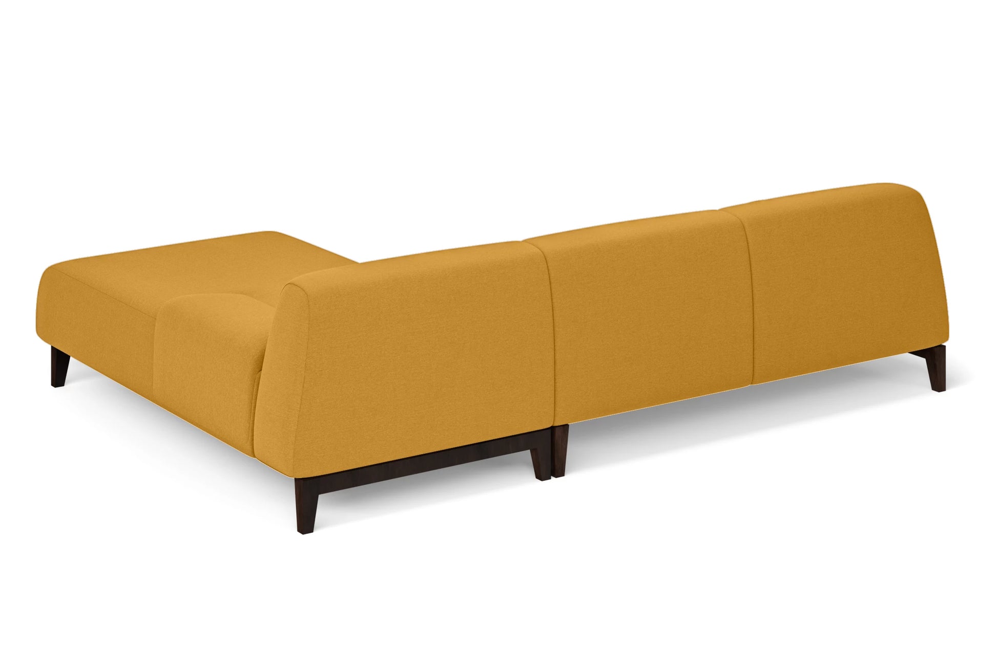 Pavia 3 Seater Right Hand Facing Chaise Lounge Corner Sofa Yellow Linen Fabric