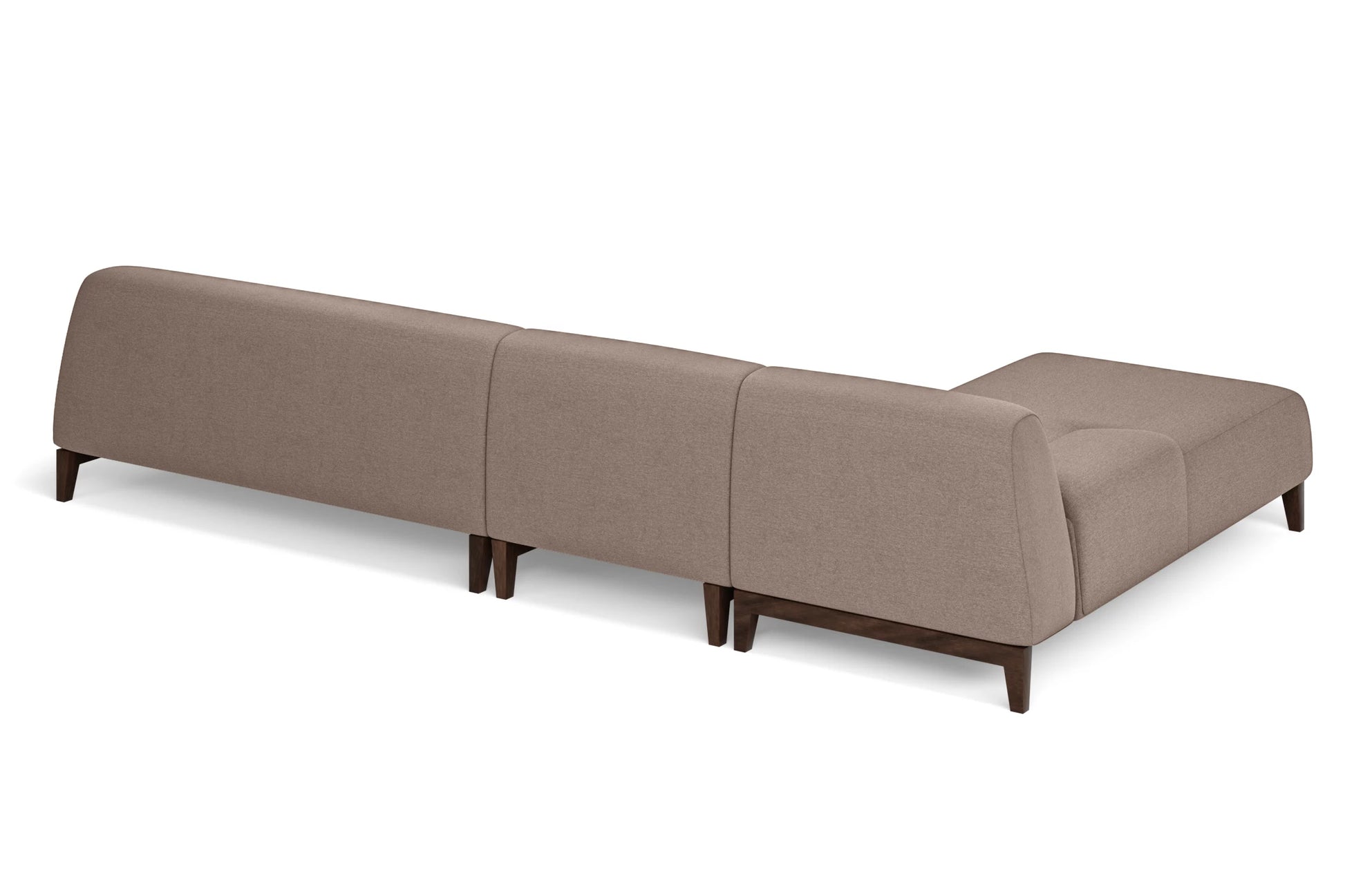 Pavia 4 Seater Left Hand Facing Chaise Lounge Corner Sofa Caramel Linen Fabric