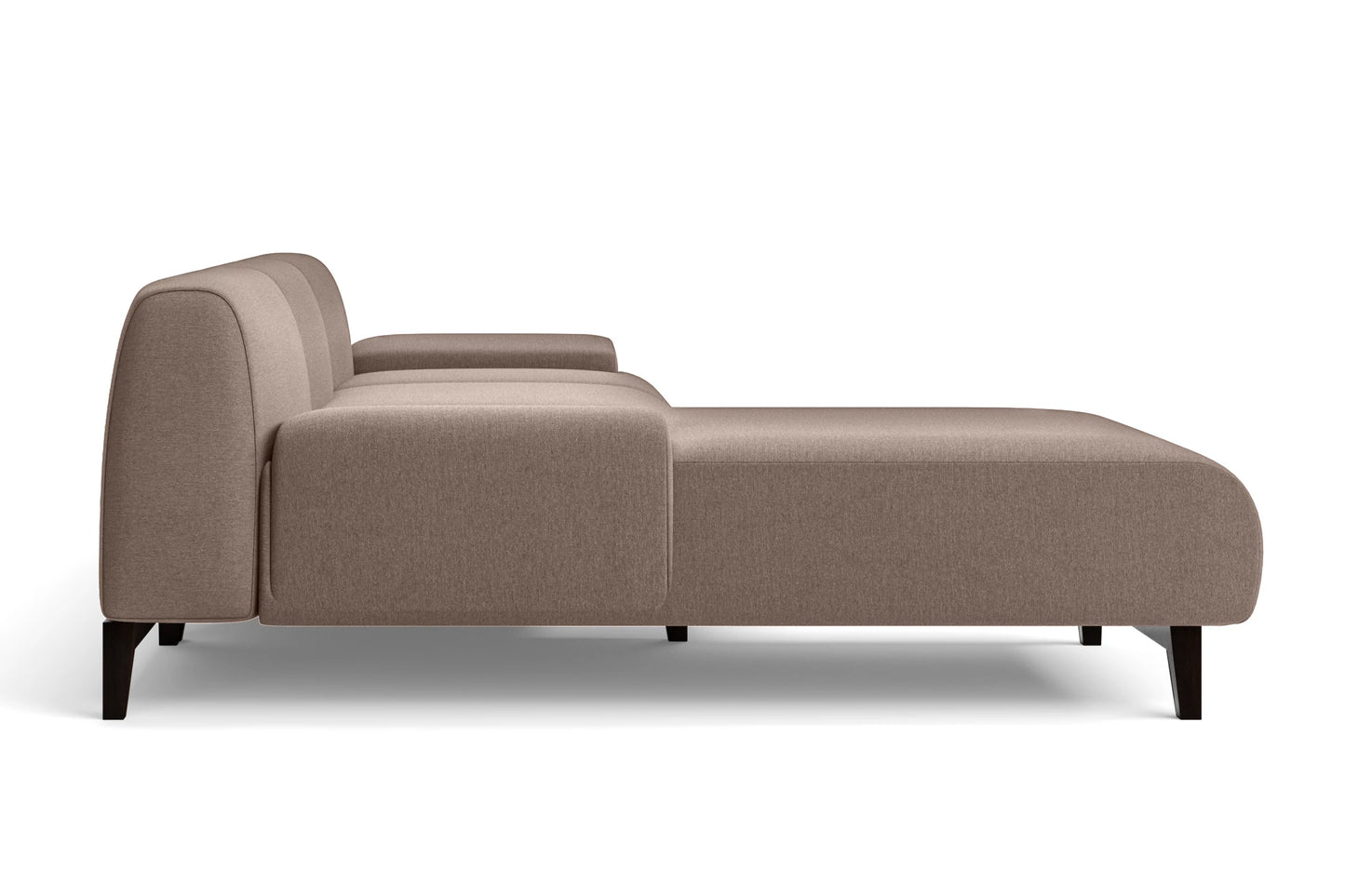 Pavia 4 Seater Left Hand Facing Chaise Lounge Corner Sofa Caramel Linen Fabric