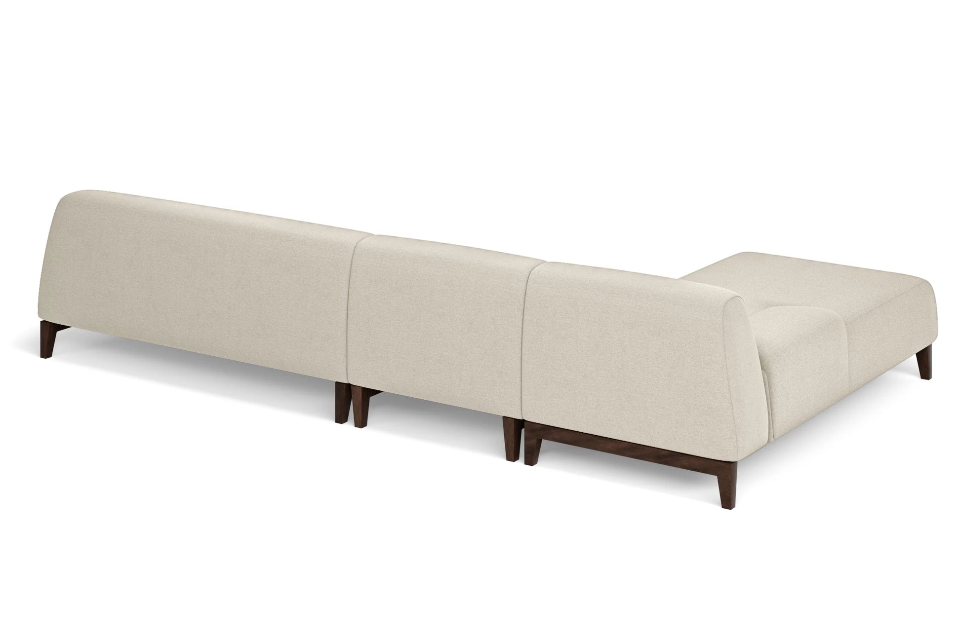 Pavia 4 Seater Left Hand Facing Chaise Lounge Corner Sofa Cream Linen Fabric