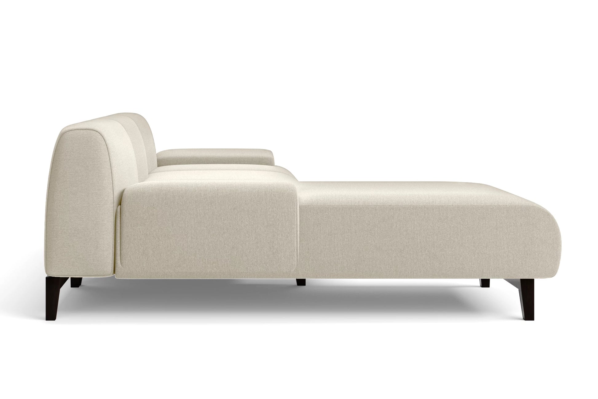 Pavia 4 Seater Left Hand Facing Chaise Lounge Corner Sofa Cream Linen Fabric