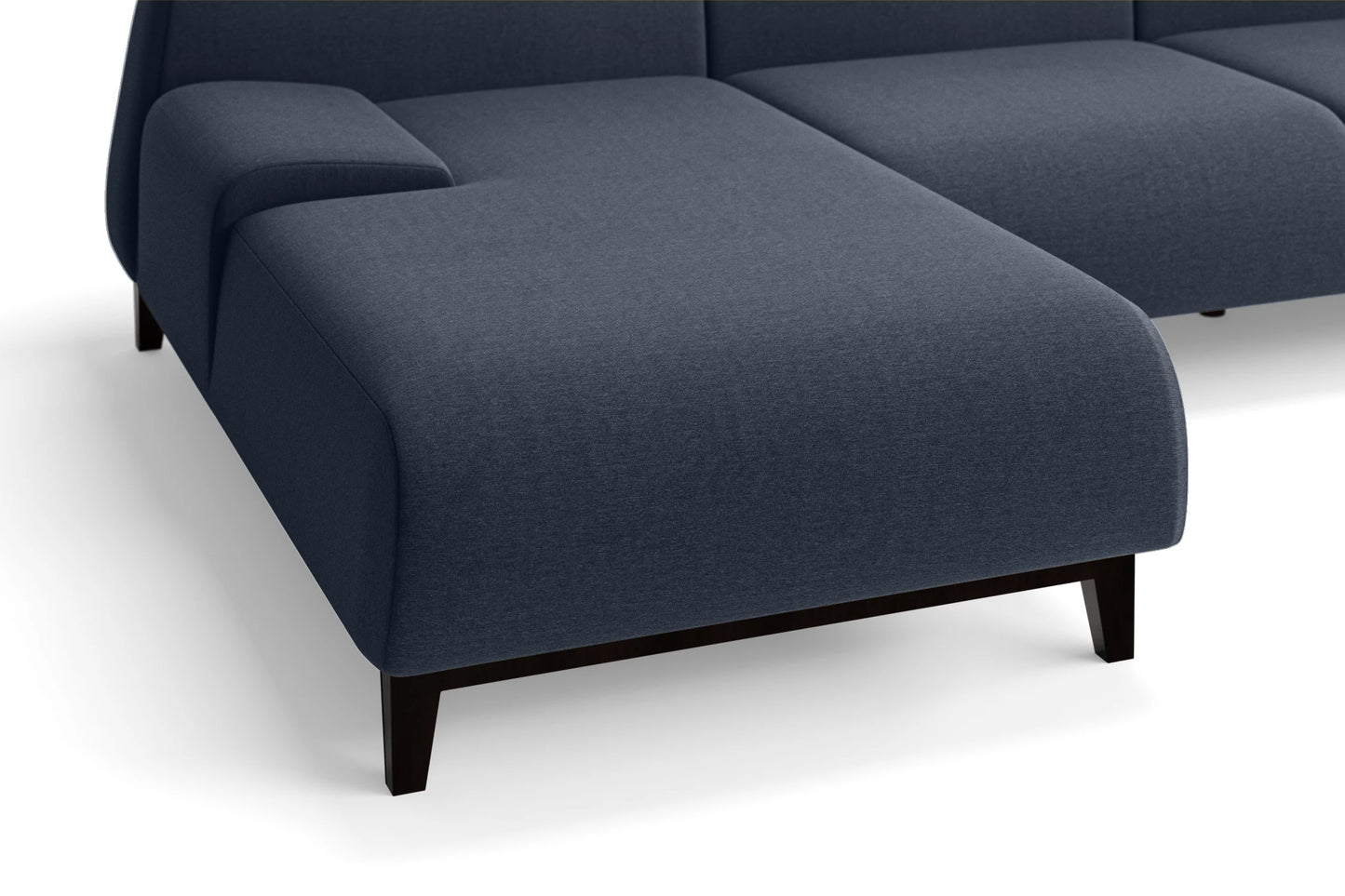 Pavia 4 Seater Left Hand Facing Chaise Lounge Corner Sofa Dark Blue Linen Fabric