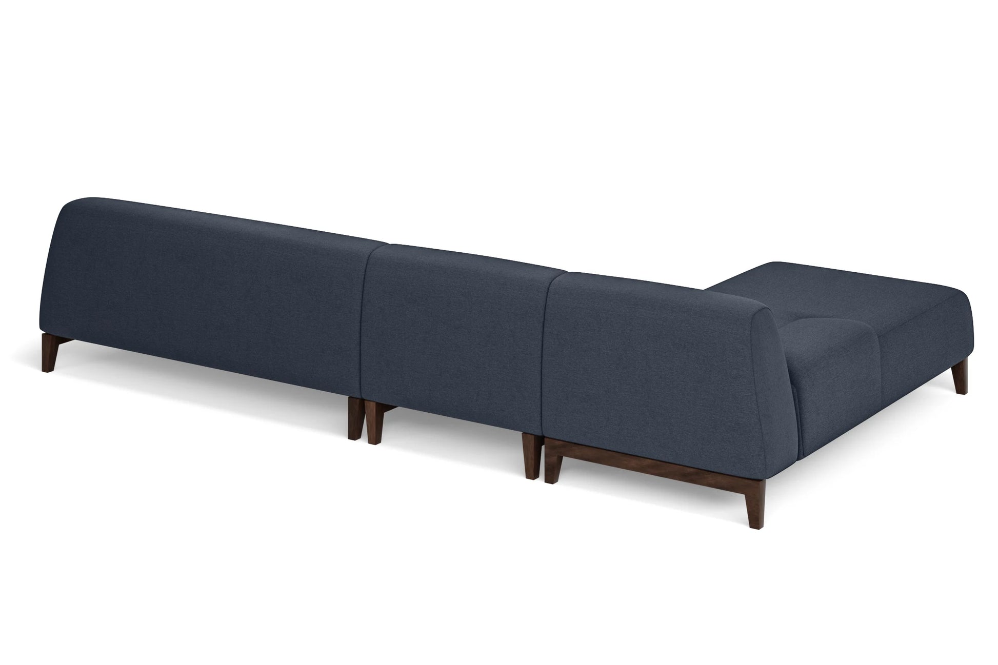 Pavia 4 Seater Left Hand Facing Chaise Lounge Corner Sofa Dark Blue Linen Fabric