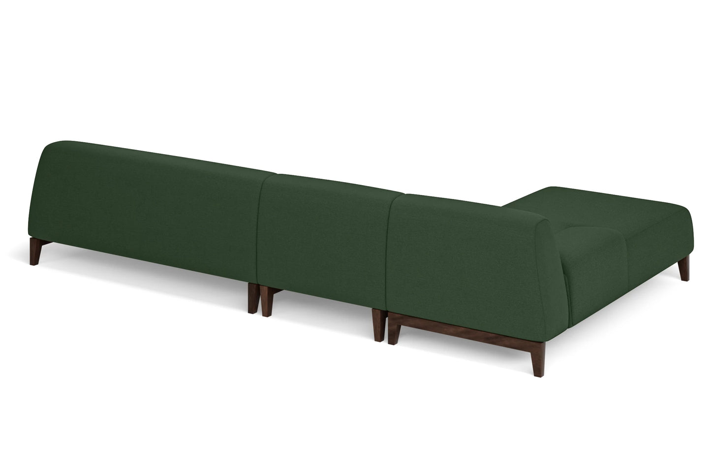 Pavia 4 Seater Left Hand Facing Chaise Lounge Corner Sofa Forest Green Linen Fabric