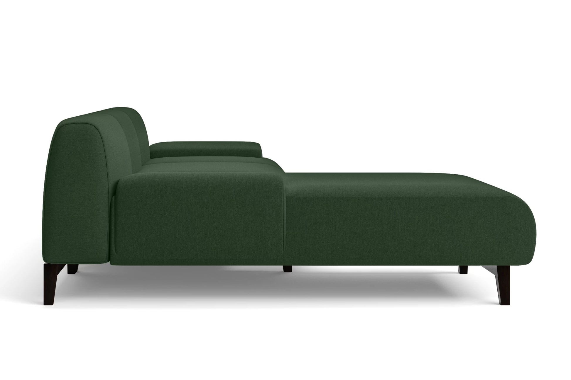 Pavia 4 Seater Left Hand Facing Chaise Lounge Corner Sofa Forest Green Linen Fabric