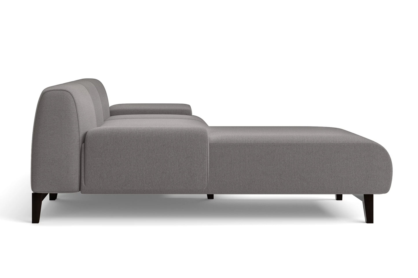 Pavia 4 Seater Left Hand Facing Chaise Lounge Corner Sofa Grey Linen Fabric