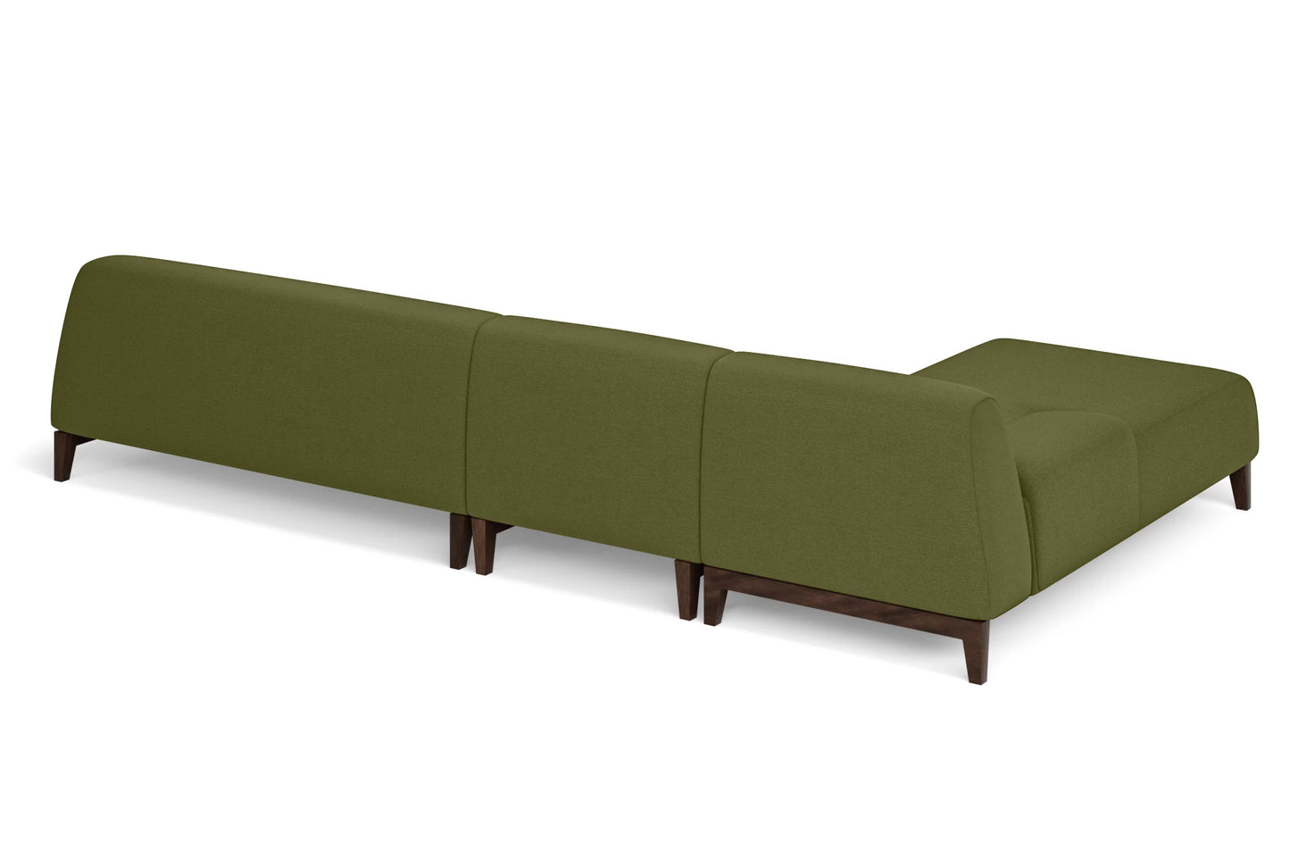 Pavia 4 Seater Left Hand Facing Chaise Lounge Corner Sofa Olive Linen Fabric