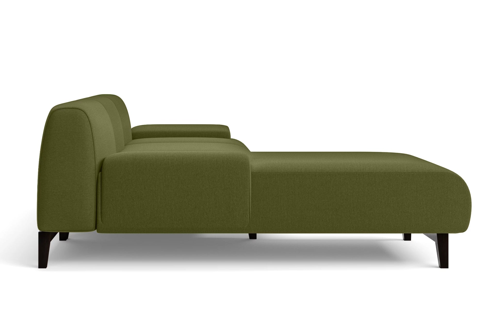 Pavia 4 Seater Left Hand Facing Chaise Lounge Corner Sofa Olive Linen Fabric