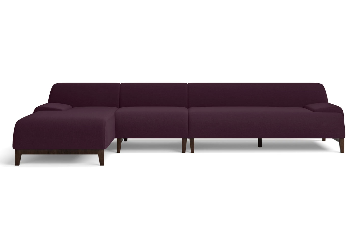 Pavia 4 Seater Left Hand Facing Chaise Lounge Corner Sofa Purple Linen Fabric