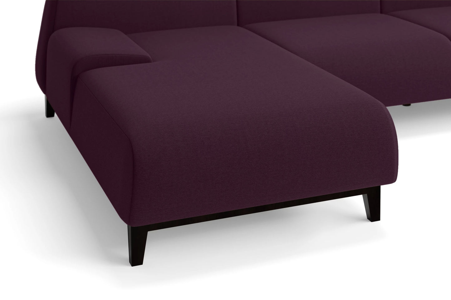 Pavia 4 Seater Left Hand Facing Chaise Lounge Corner Sofa Purple Linen Fabric