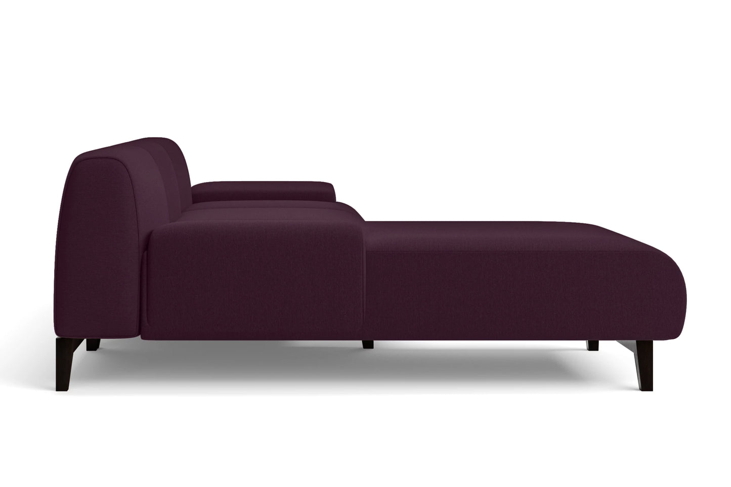 Pavia 4 Seater Left Hand Facing Chaise Lounge Corner Sofa Purple Linen Fabric