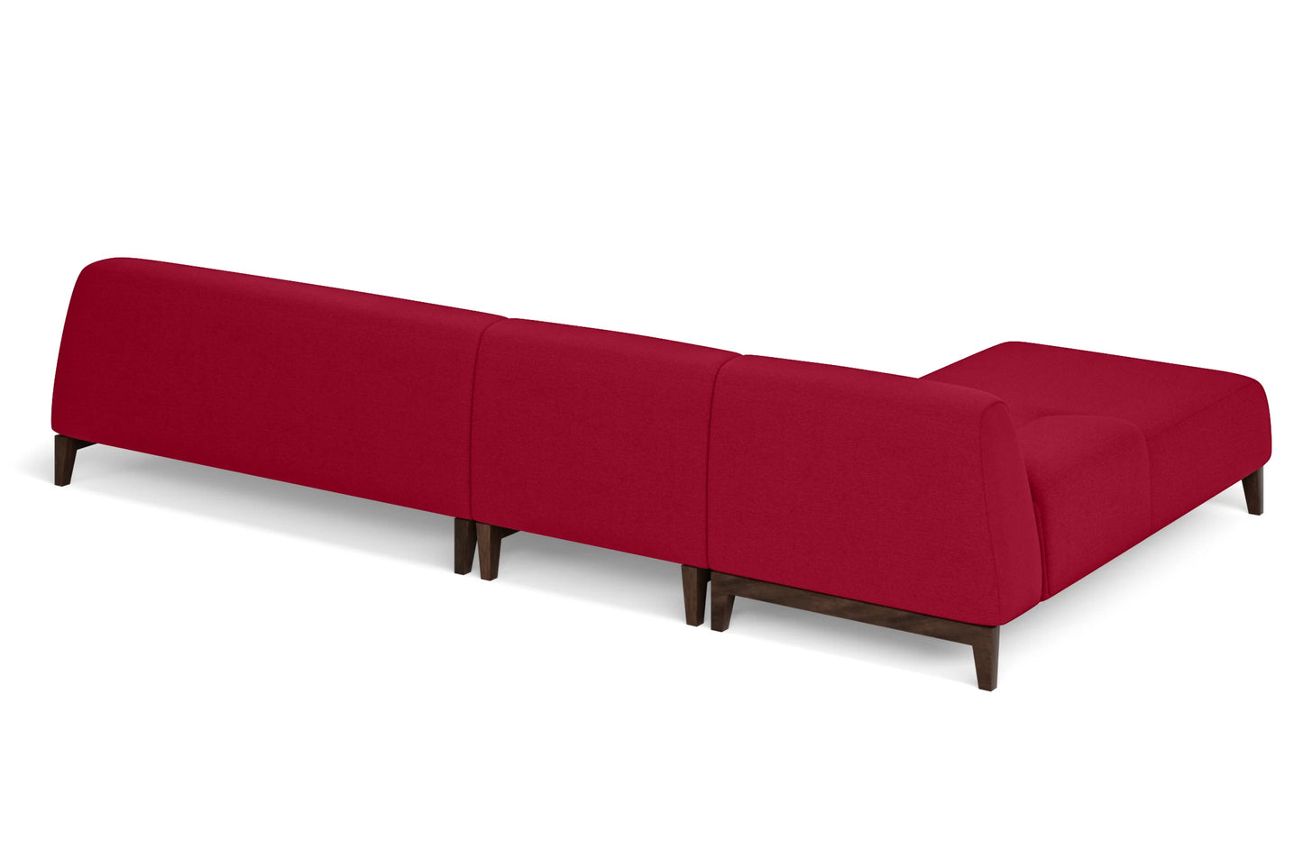 Pavia 4 Seater Left Hand Facing Chaise Lounge Corner Sofa Red Linen Fabric