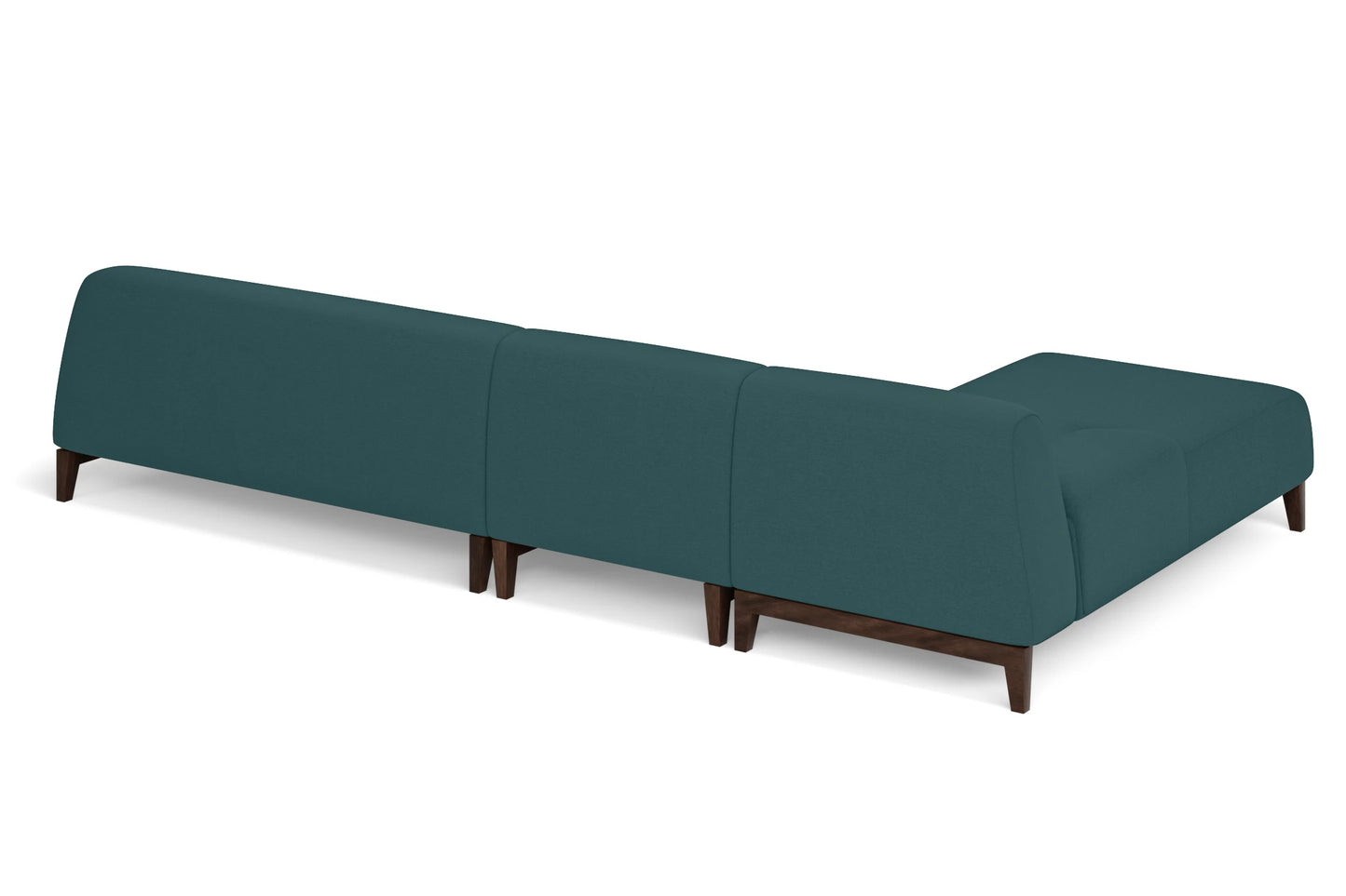 Pavia 4 Seater Left Hand Facing Chaise Lounge Corner Sofa Teal Linen Fabric