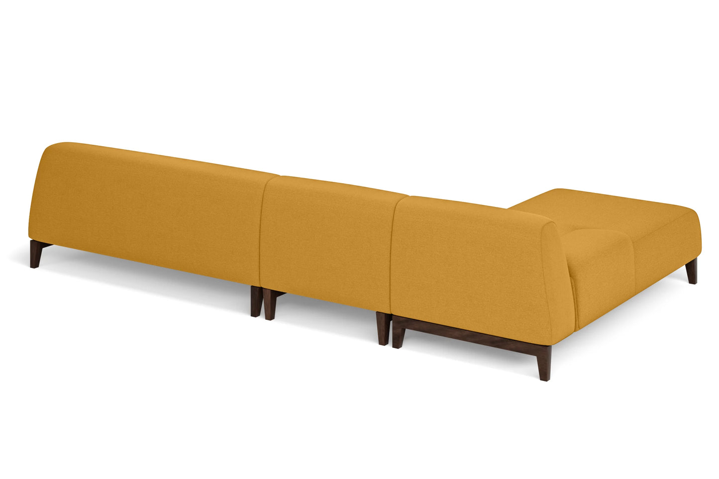 Pavia 4 Seater Left Hand Facing Chaise Lounge Corner Sofa Yellow Linen Fabric