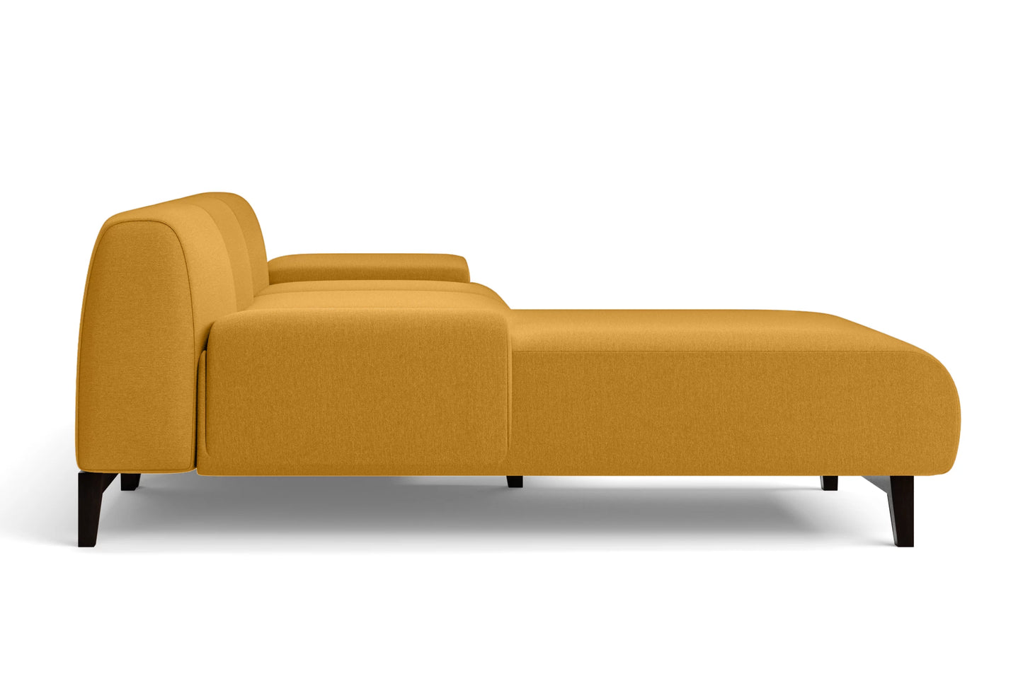 Pavia 4 Seater Left Hand Facing Chaise Lounge Corner Sofa Yellow Linen Fabric