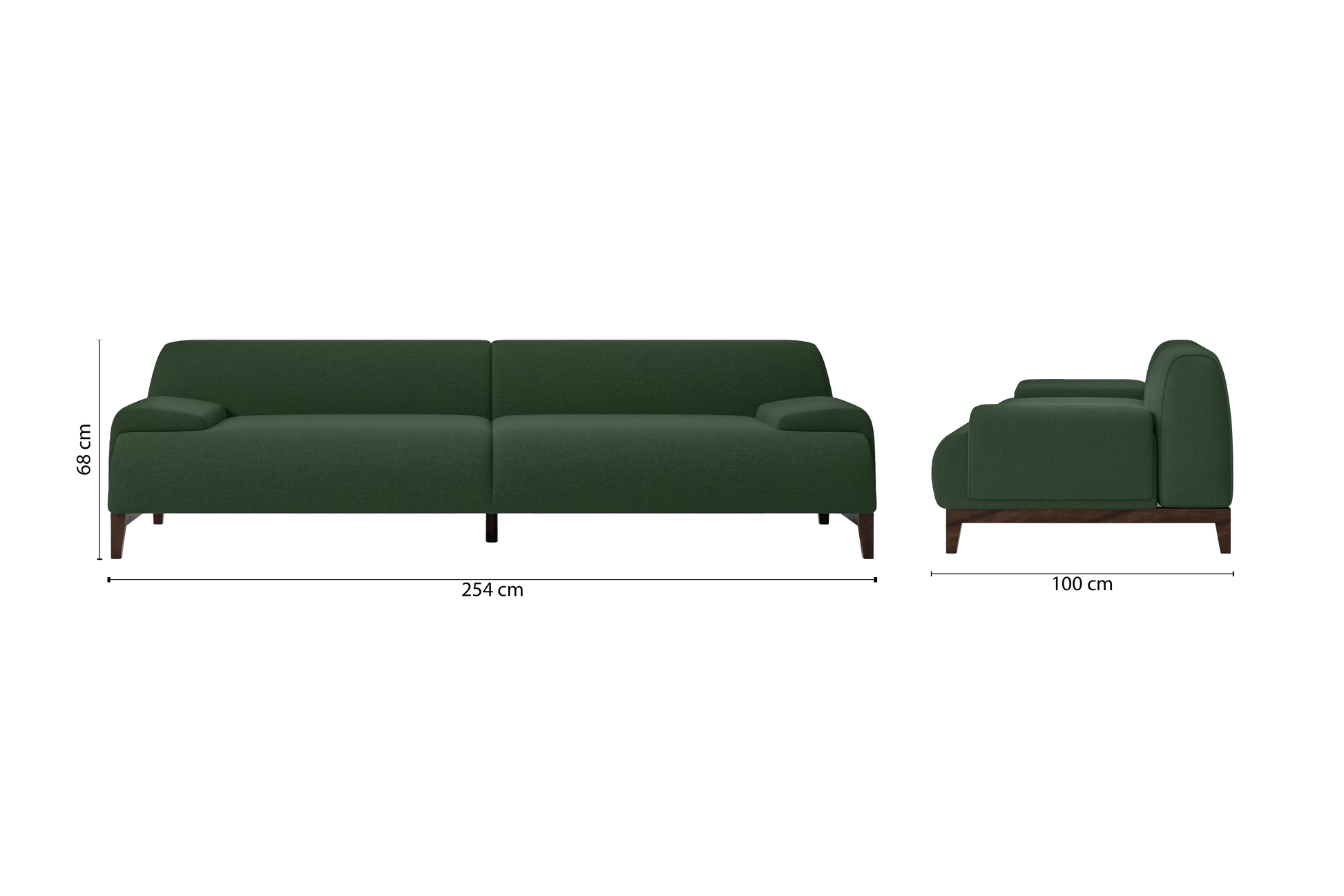 Pavia 4 Seater Sofa Forest Green Linen Fabric