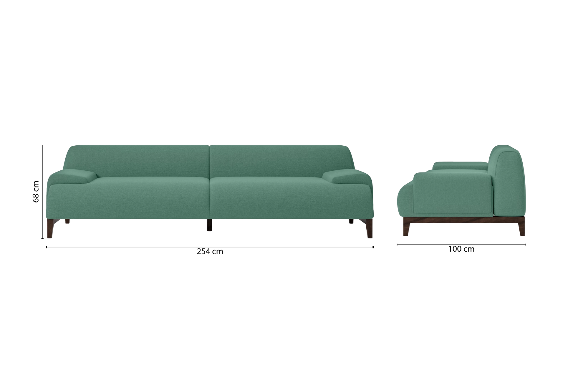 Pavia 4 Seater Sofa Mint Green Linen Fabric