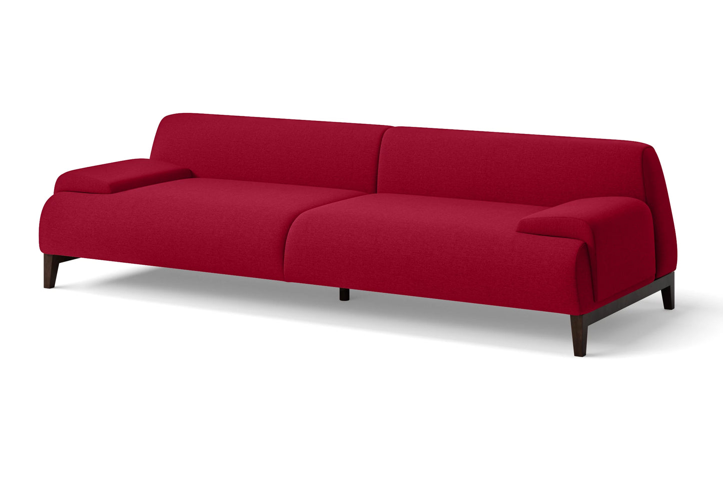 Pavia 4 Seater Sofa Red Linen Fabric