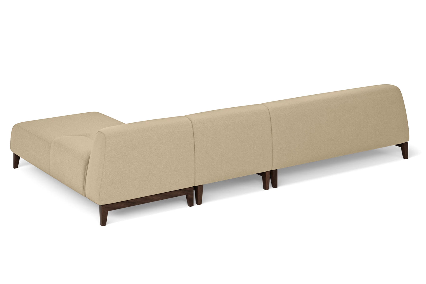 Pavia 4 Seater Right Hand Facing Chaise Lounge Corner Sofa Beige Linen Fabric