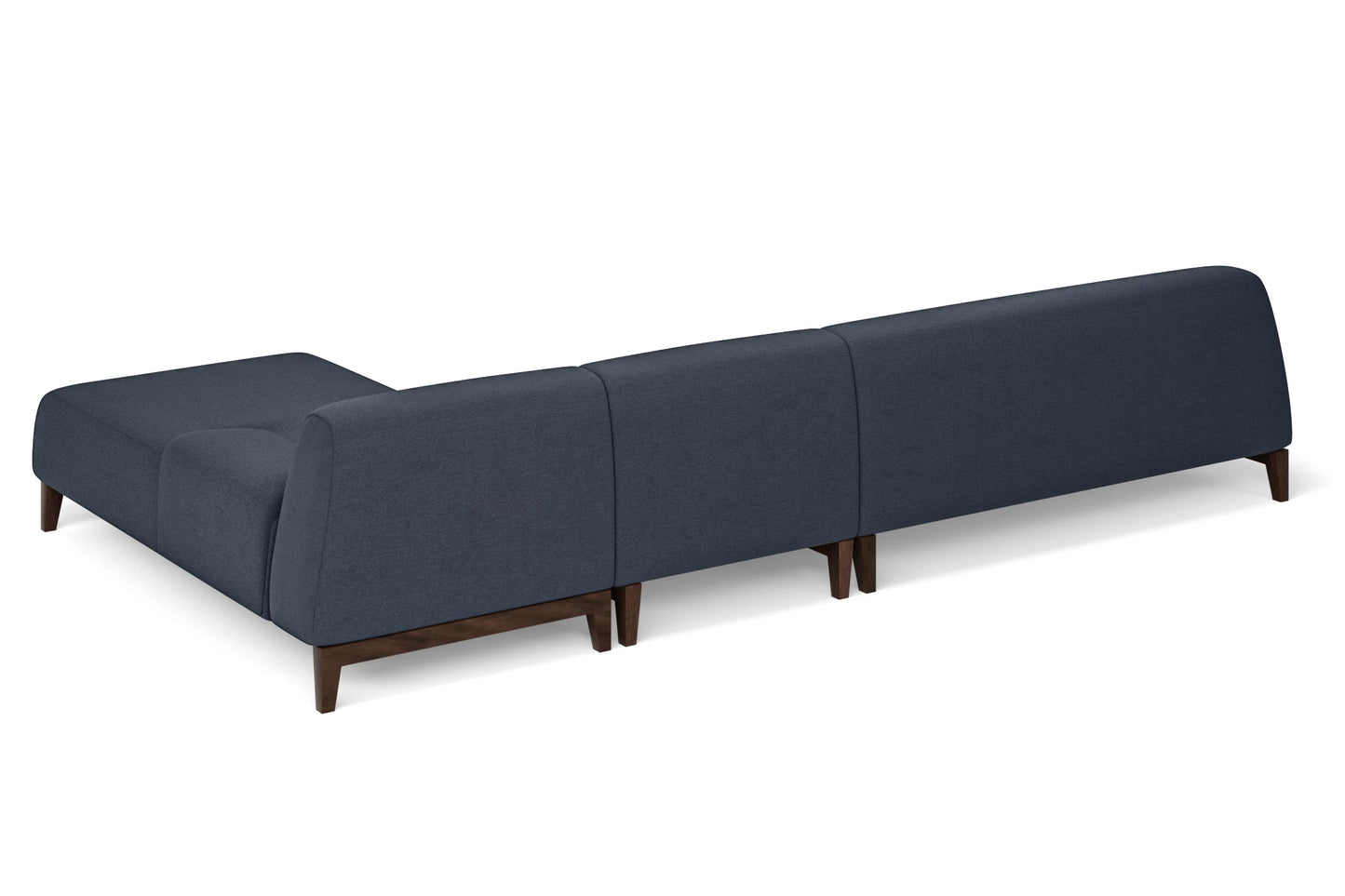 Pavia 4 Seater Right Hand Facing Chaise Lounge Corner Sofa Dark Blue Linen Fabric