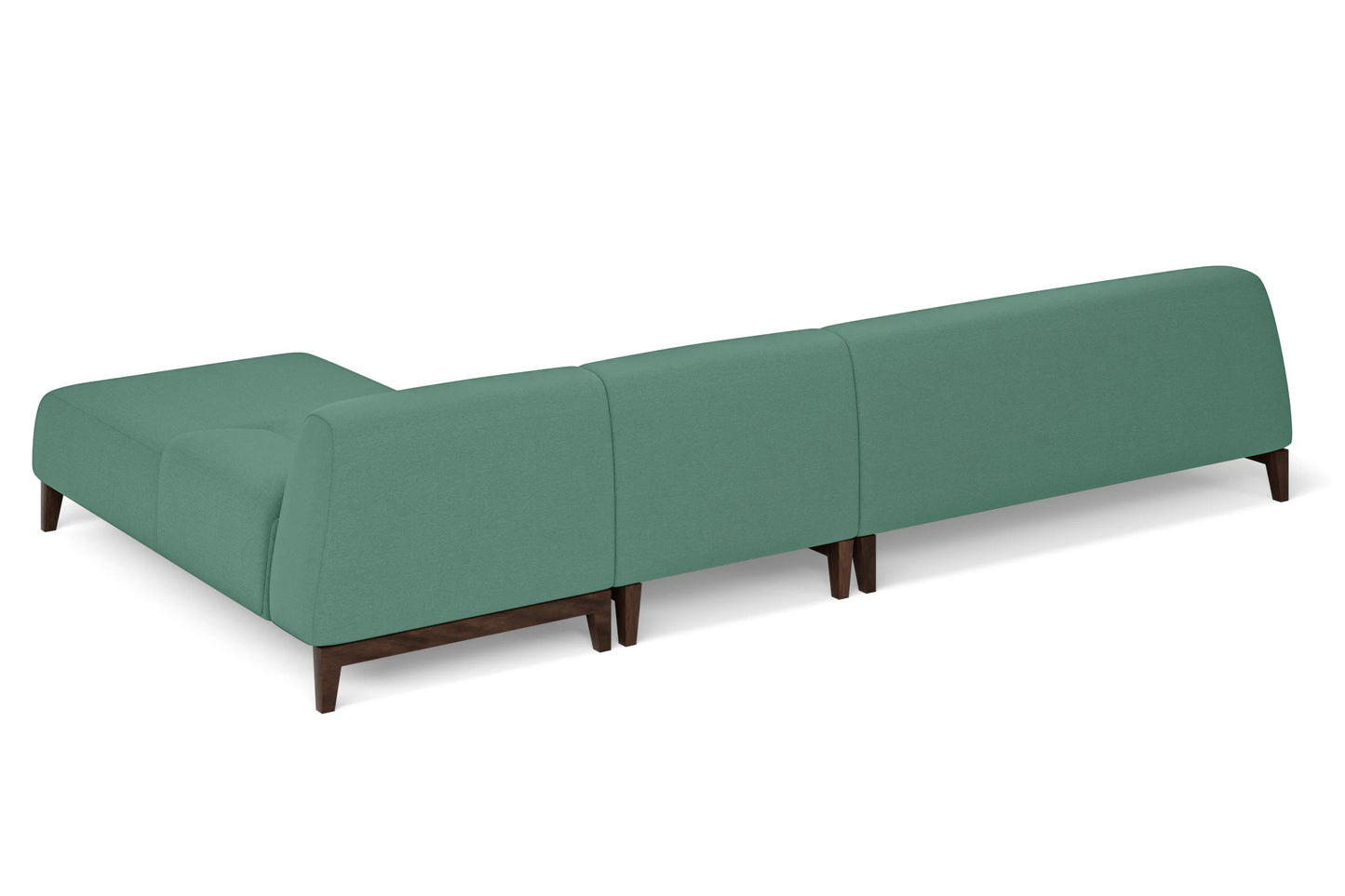 Pavia 4 Seater Right Hand Facing Chaise Lounge Corner Sofa Mint Green Linen Fabric