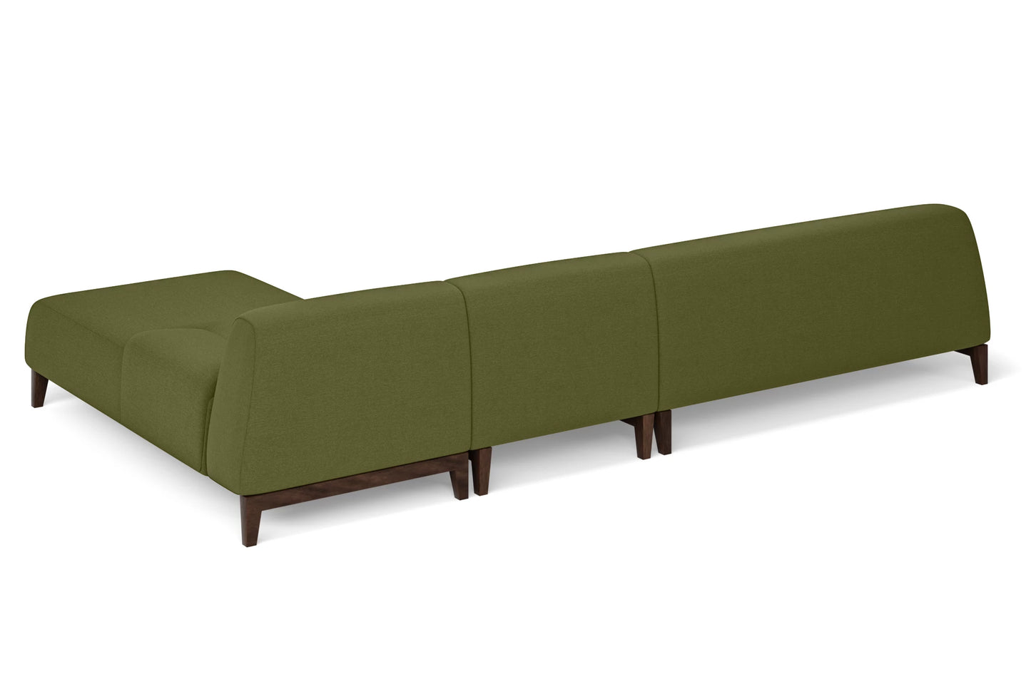 Pavia 4 Seater Right Hand Facing Chaise Lounge Corner Sofa Olive Linen Fabric