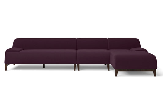 Pavia 4 Seater Right Hand Facing Chaise Lounge Corner Sofa Purple Linen Fabric