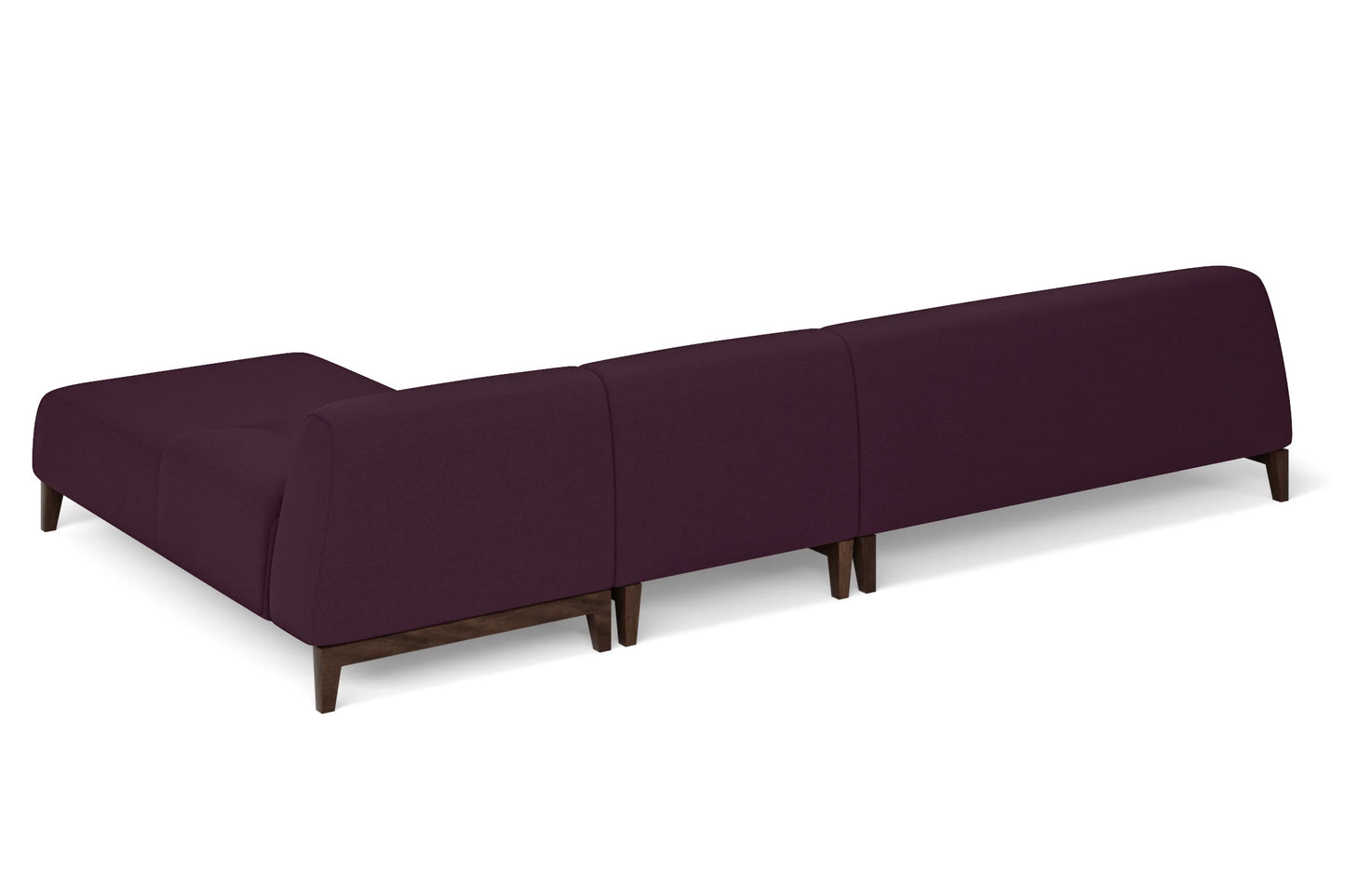 Pavia 4 Seater Right Hand Facing Chaise Lounge Corner Sofa Purple Linen Fabric