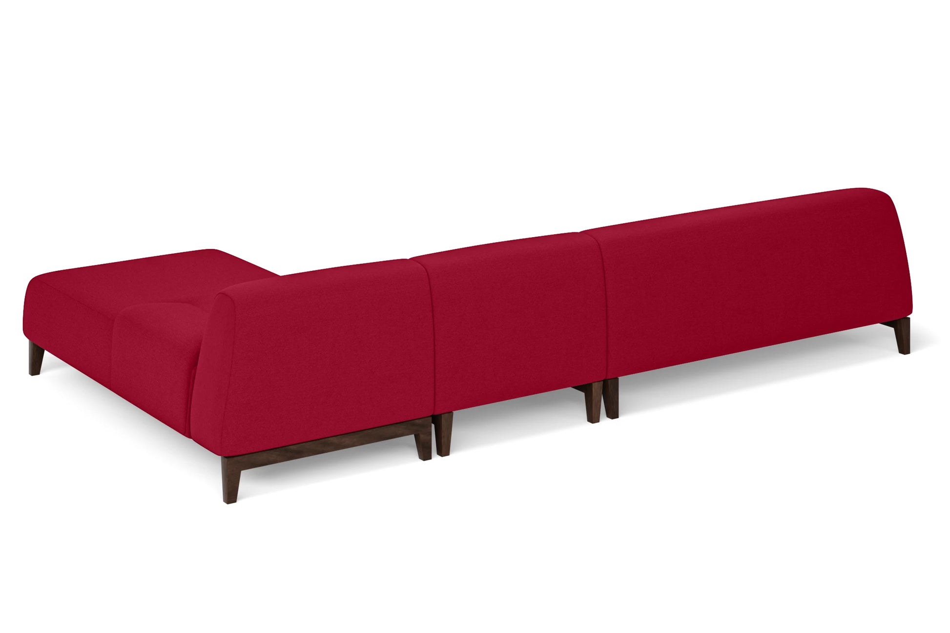 Pavia 4 Seater Right Hand Facing Chaise Lounge Corner Sofa Red Linen Fabric